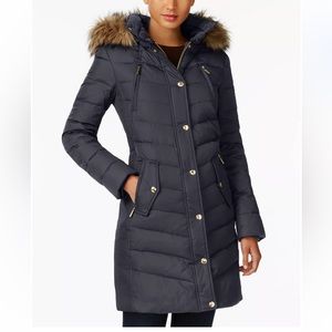 Michael Kors Faux Fur Trim Down Puffer Coat